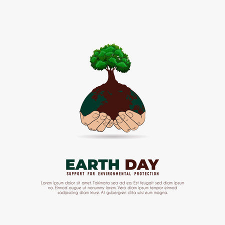 Earth Day. Illustration design template for Poster, Banner, Card, Campaign, Save the Earthのイラスト素材