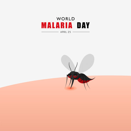 Vector illustration of a banner for World Malaria Day, April 25thのイラスト素材