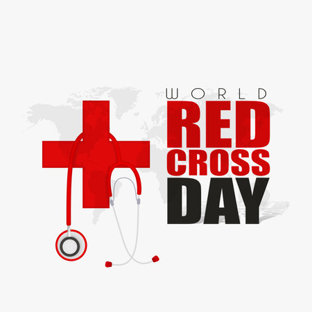 World Red Cross Day background or banner design template celebrated in 8 mayのイラスト素材