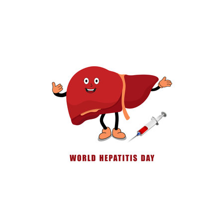 World Hepatitis Day creative concept with illustration of liverのイラスト素材