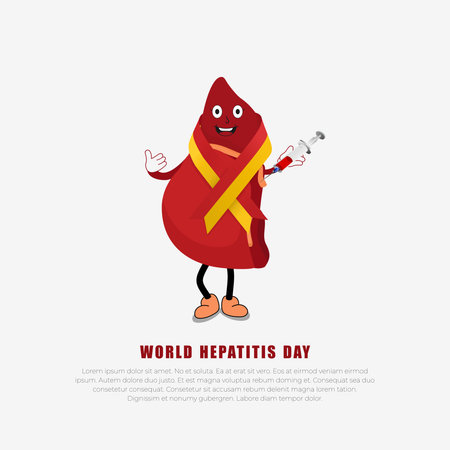 World Hepatitis Day concept, a poster on the importance of health, is celebrated every year on July 28のイラスト素材
