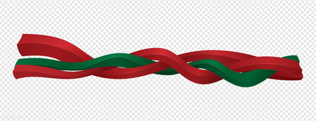 Green and red intertwined wavy 3D objects suitable for social media post templateのイラスト素材