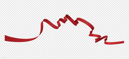 Wavy long morocco flag on transparent backgroundのイラスト素材