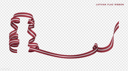 The wavy Latvian flag with transparent background. Suitable for Latvia Independence Dayのイラスト素材