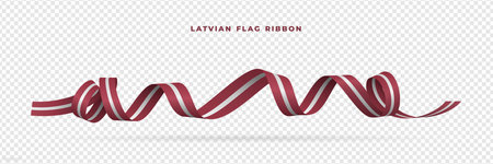 Wavy long Latvia flag on transparent backgroundのイラスト素材