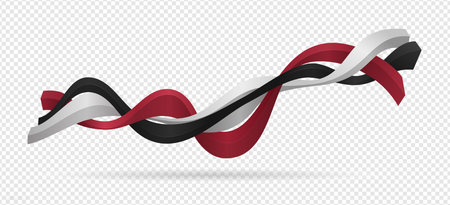 Design elements for Yemen Memorial Day with red, white, and black striped 3D objectsのイラスト素材