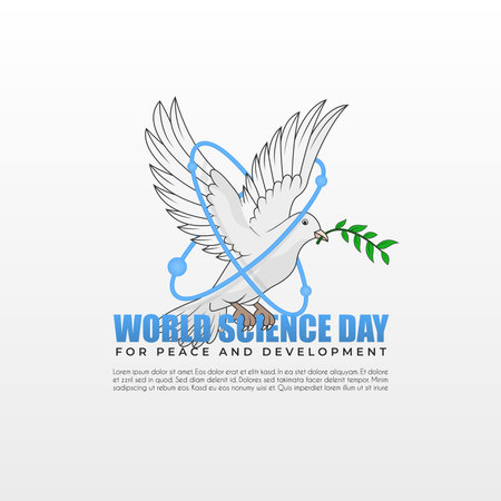 World Science Day for Peace and Development, suitable for greeting card, social media template posts etcのイラスト素材