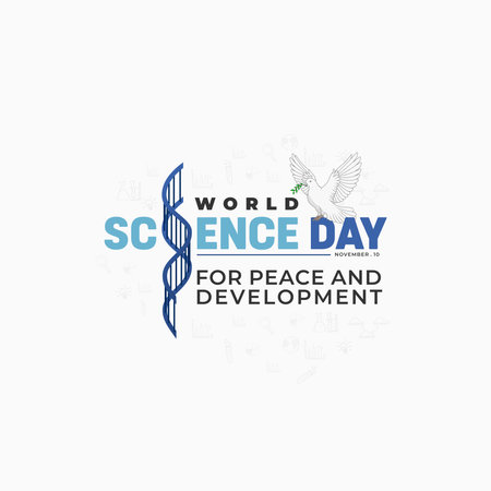 World Science Day for Peace and Development background design suitable for social media postsのイラスト素材