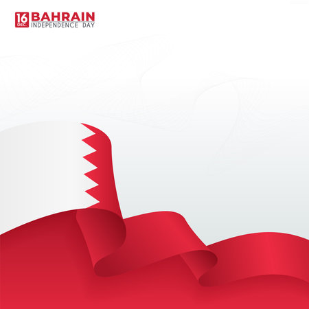 Bahrain Happy National Day 16 December Vector Design For Banner, Greeting Card, Social Media etcのイラスト素材