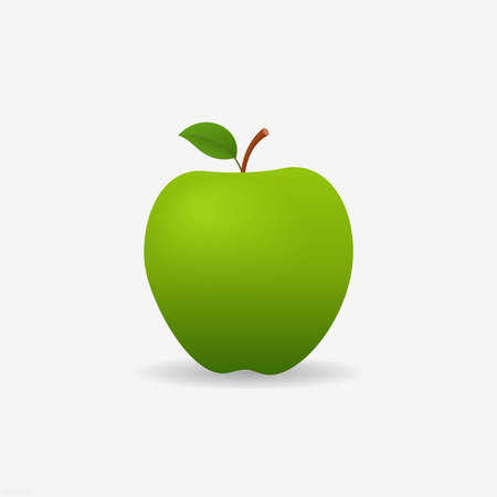 Illustration of a green apple vector isolated on a white backgroundのイラスト素材