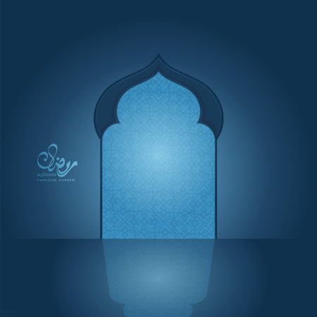 elegant islamic background for islamic holiday celebration campaign on the blue backgroundのイラスト素材