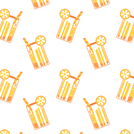 Orange juice patternのイラスト素材