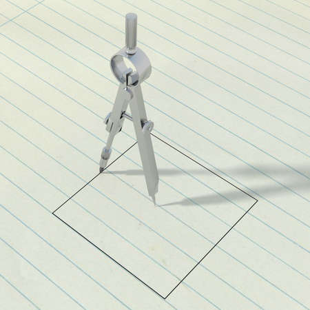 Compasso che disegna un quadratoの写真素材