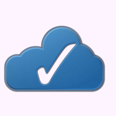 Cloud with symbol OKの写真素材