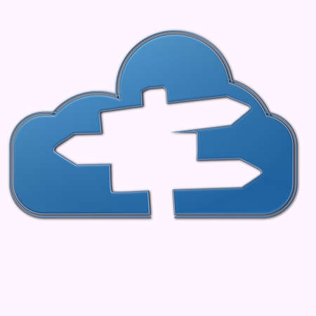 Cloud symbol sign with directionsの写真素材