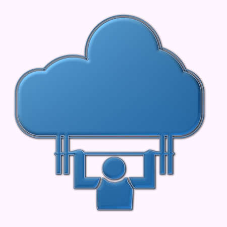 Cloud with sport symbol weightlifting