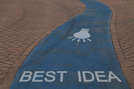 Pedestrian path with indication for a \ 'ideaの写真素材