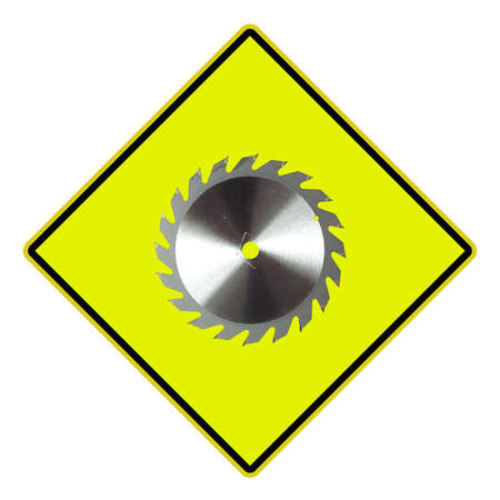USA Road sign Indicating circular steel bladeの写真素材