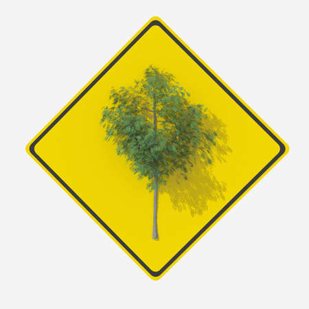 USA Road sign Indicating vegetationの写真素材