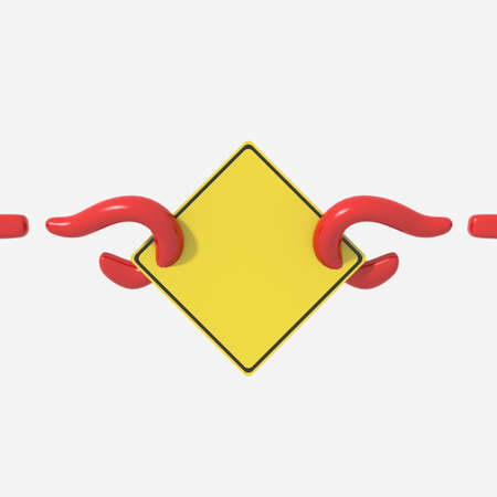 USA Road sign Indicating doubtの写真素材