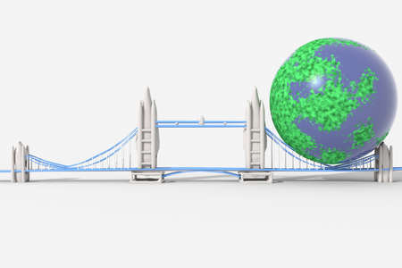 Tower Bridge London with 3D planet