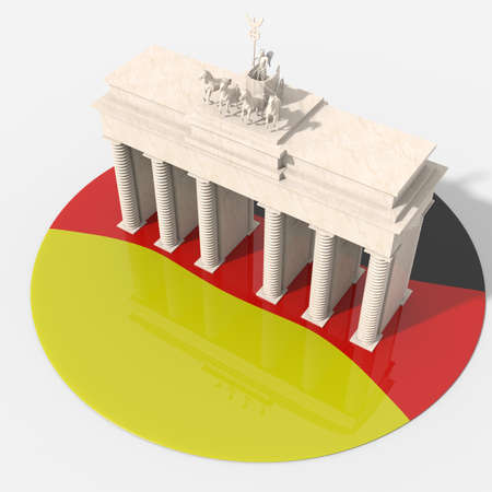 Brandenburg Gate 3D design with flag colors Germanyの写真素材