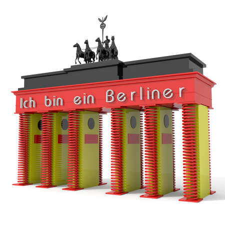 Brandenburg Gate 3D \"Ich bin ein Berliner\"の写真素材