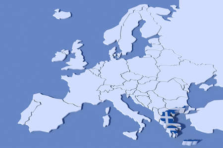 EU relief map with colors Greeceの写真素材
