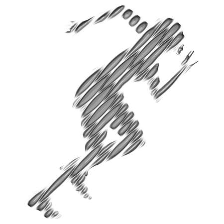 Athlete running silhouetteの写真素材