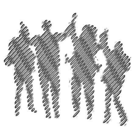 Family silhouetteの写真素材