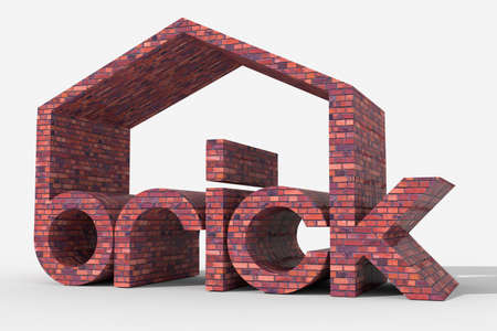  3D \"brick \" shaped buildingの写真素材