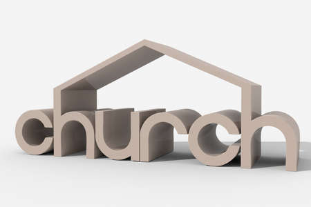  3D  \"church \" shaped buildingの写真素材
