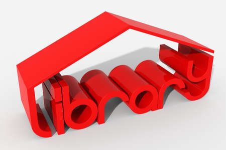 Logo 3D \ &quot;library \&quot; shaped buildingの写真素材