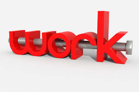 Logo 3D work with boltの写真素材