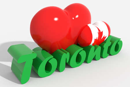 3d hearts with text Torontoの写真素材