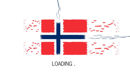 Norway flag with moving loadingの写真素材