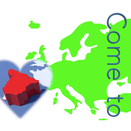 Come to Spain with Europe mapの写真素材