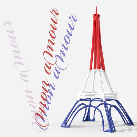 Paris mon amour with Eiffel towerの写真素材