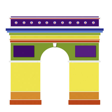 Arc de Triomphe with colors of peaceの写真素材