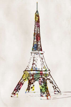 Eiffel Tower color grungeの写真素材