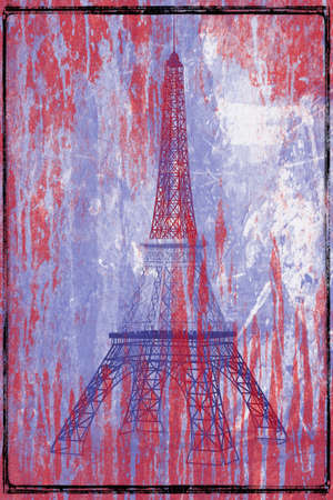 Eiffel Tower color grunge