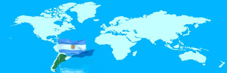 3D planet Earth with the Argentina flag windの写真素材