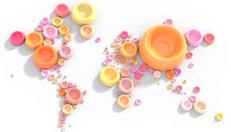 Map 3D Earth with geometric shapes and colorsの写真素材