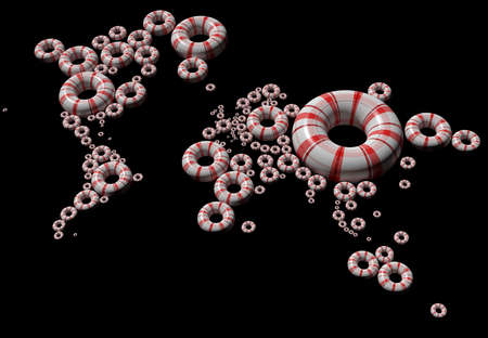 Map 3D Earth with colored rings