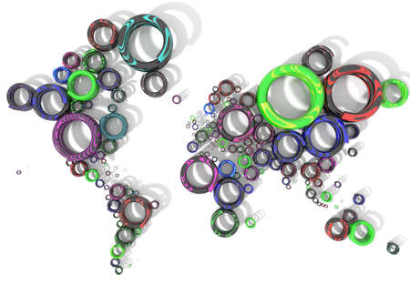 Map 3D Earth with spirals and backgroundの写真素材