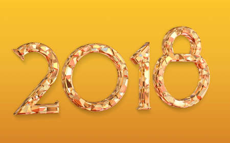 2018 with colored background