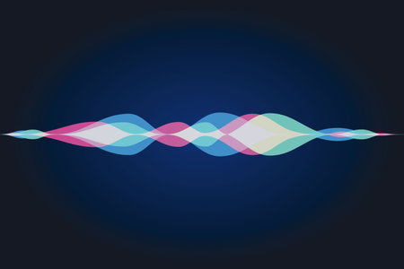 Abstract sound wave on dark blue background. Vector illustration for your designのイラスト素材