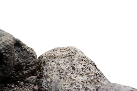 Isolated Stones On White Background. River Rockの写真素材