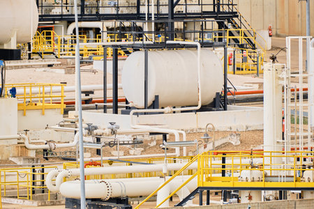 Oil and glp gas deposits industry pipelines and compressors oil and gas storage plant