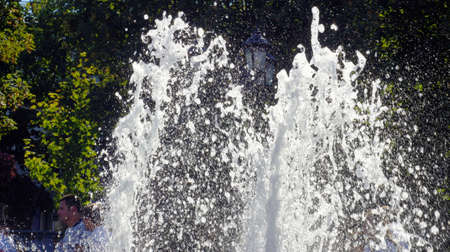City fountain in Nalchik Square in September.の写真素材